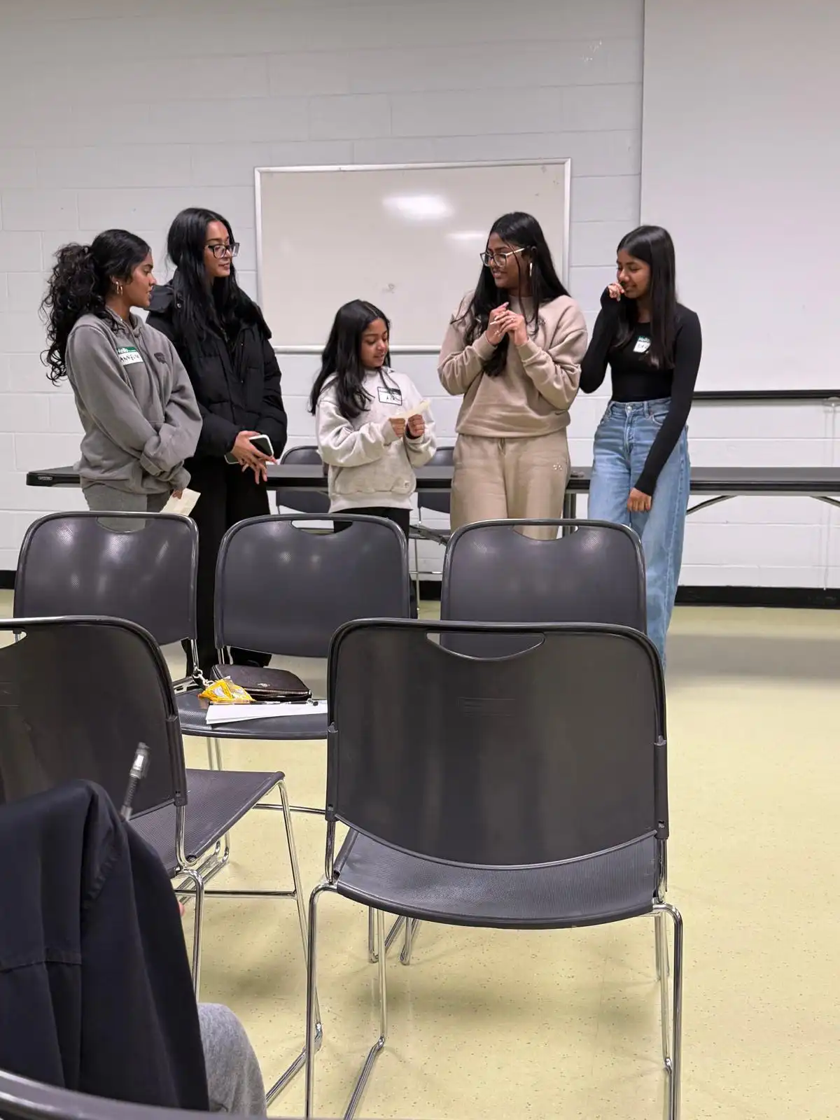 Students standing together during the Mental Health Day event