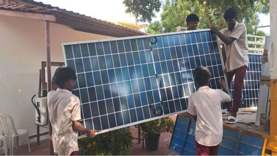Solar panels and air conditioners donation