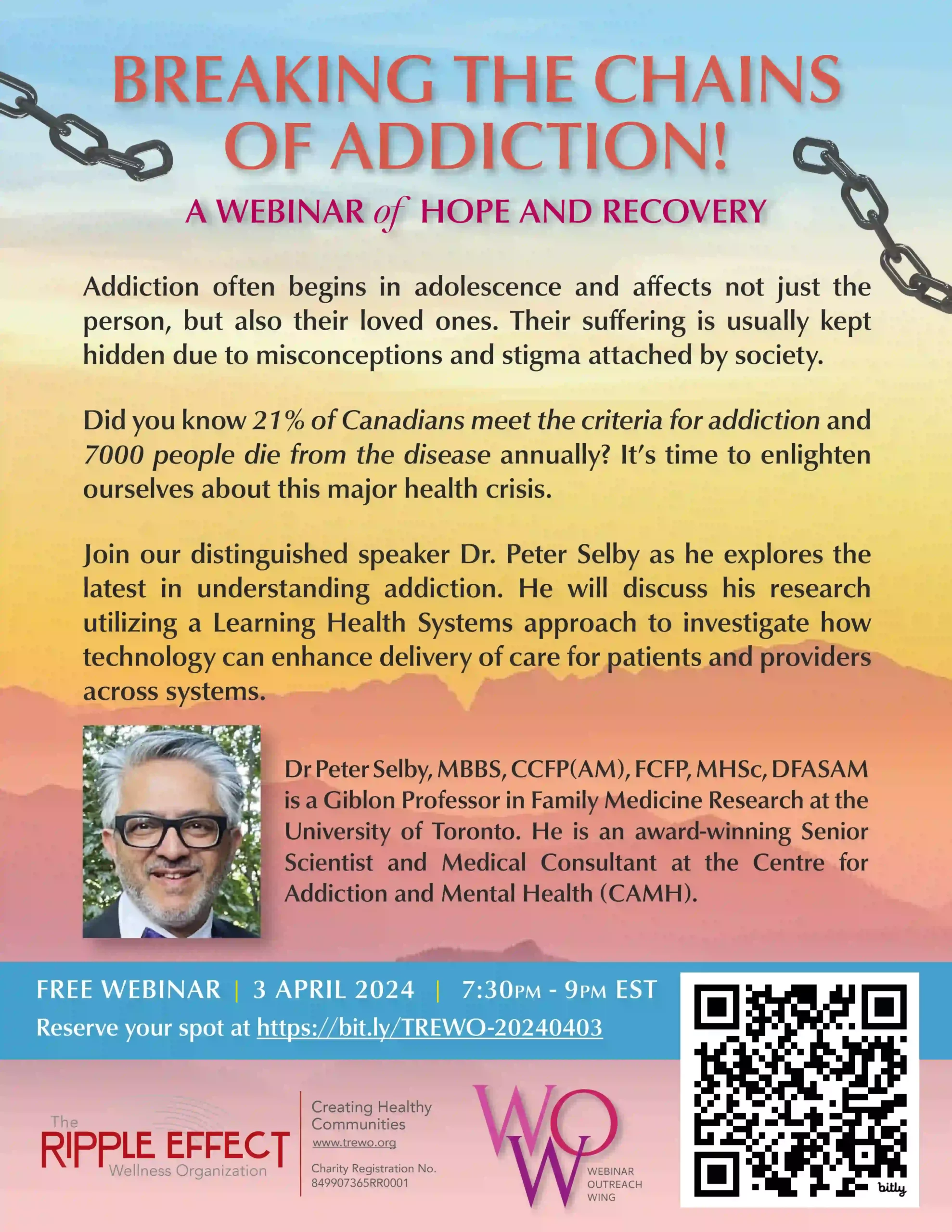 Breaking the Chains of Addiction webinar flyer