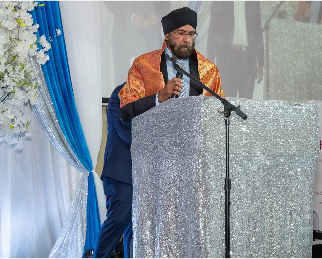 Dr Verjinder S. Ubhi speaking at the podium